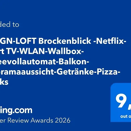 Lejlighed Design-loft Brockenblick -netflix-smart Tv-wlan-wallbox-kaffeevollautomat-balkon- Panoramaaussicht-getraenke-pizza-snacks *